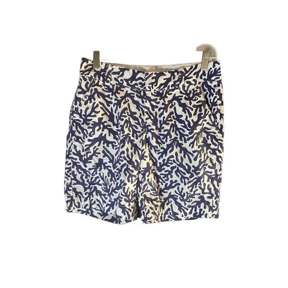 Lilly Pulitzer the chippin shorts blue white, coral shorts, size 2 - Picture 1 of 5